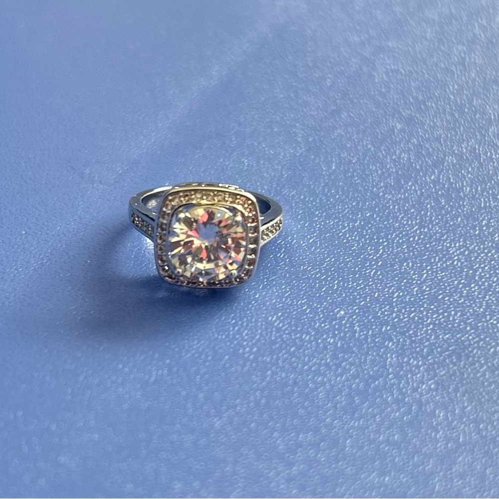 Silver CZ White Gold Plated ring